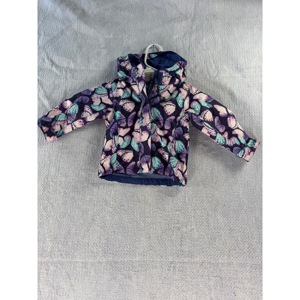 Columbia Kids Purple Butterfly Hooded Windbreaker Jacket 6-12 Months XN8715